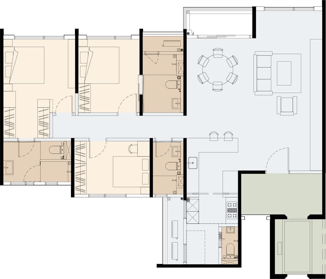 Accent Residences — Type B1 (with bath)
