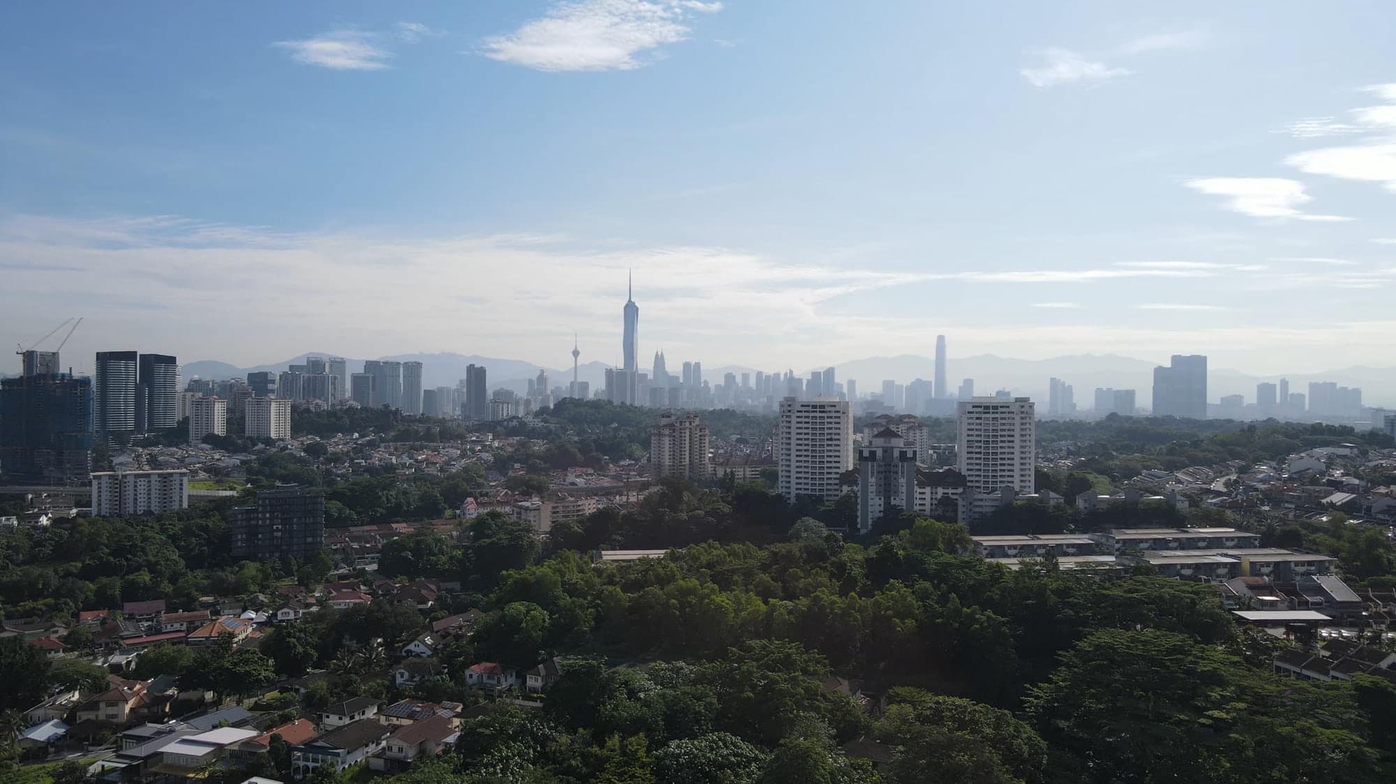 Long views to the KL skyline from the ridge