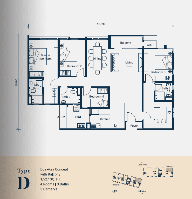 Foresthill Residence — Type D floor plan, 1,527 sq ft
