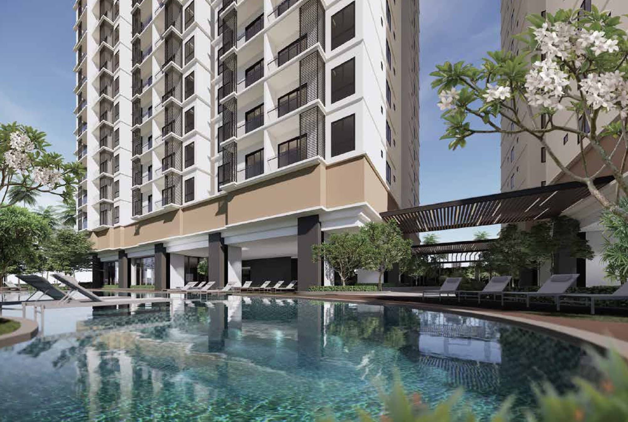The Garden Pool on Level 5 at Laurel Residence