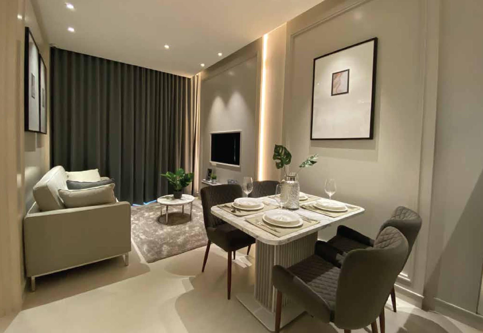 Laurel Residence show unit living and dining area