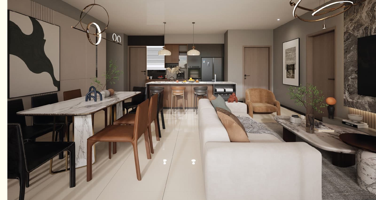 Laverra show unit living room and kitchen