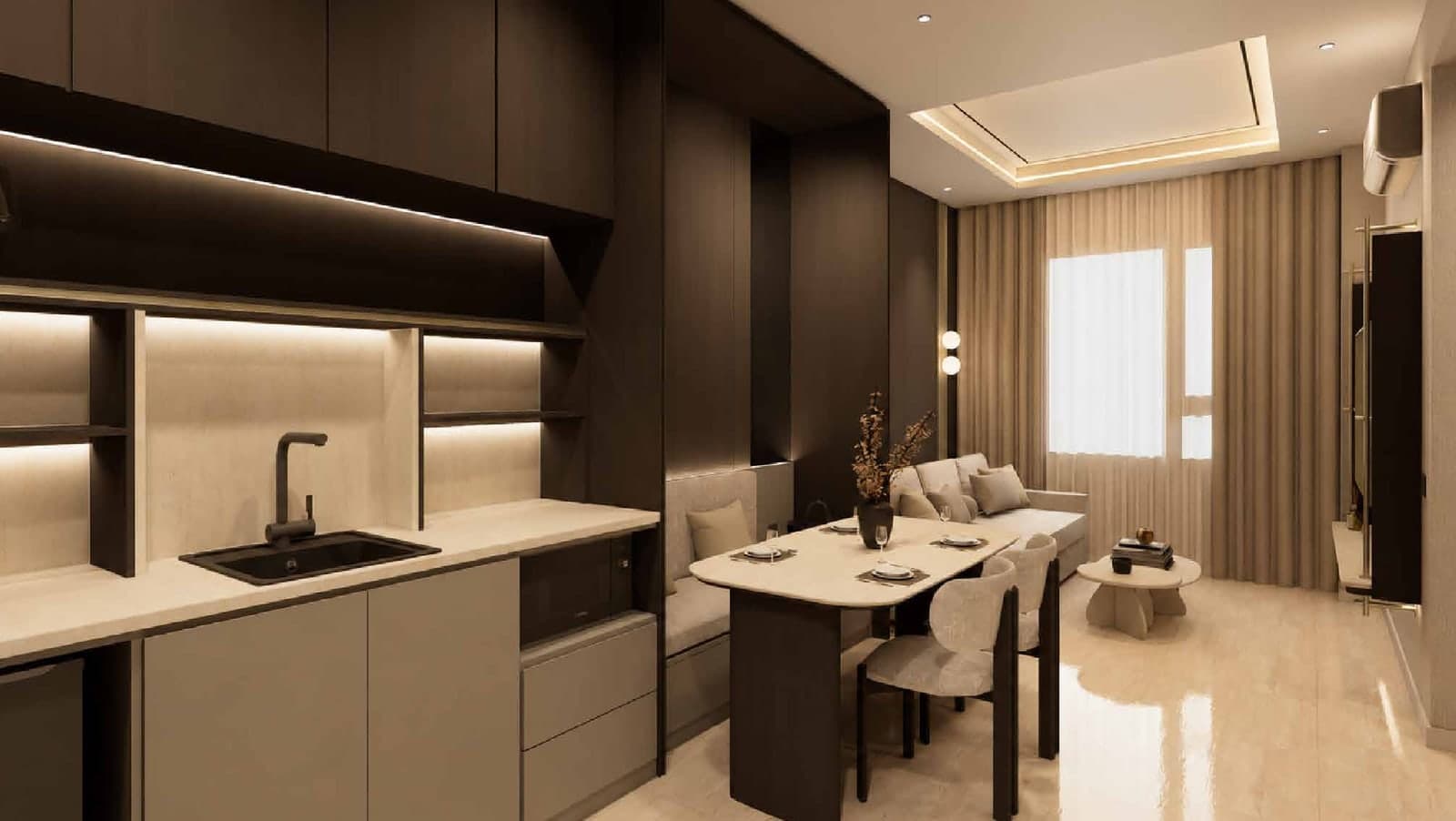 Type C — the pantry and the dining table, MABA Suitez @ KL City Centre, artist's impression