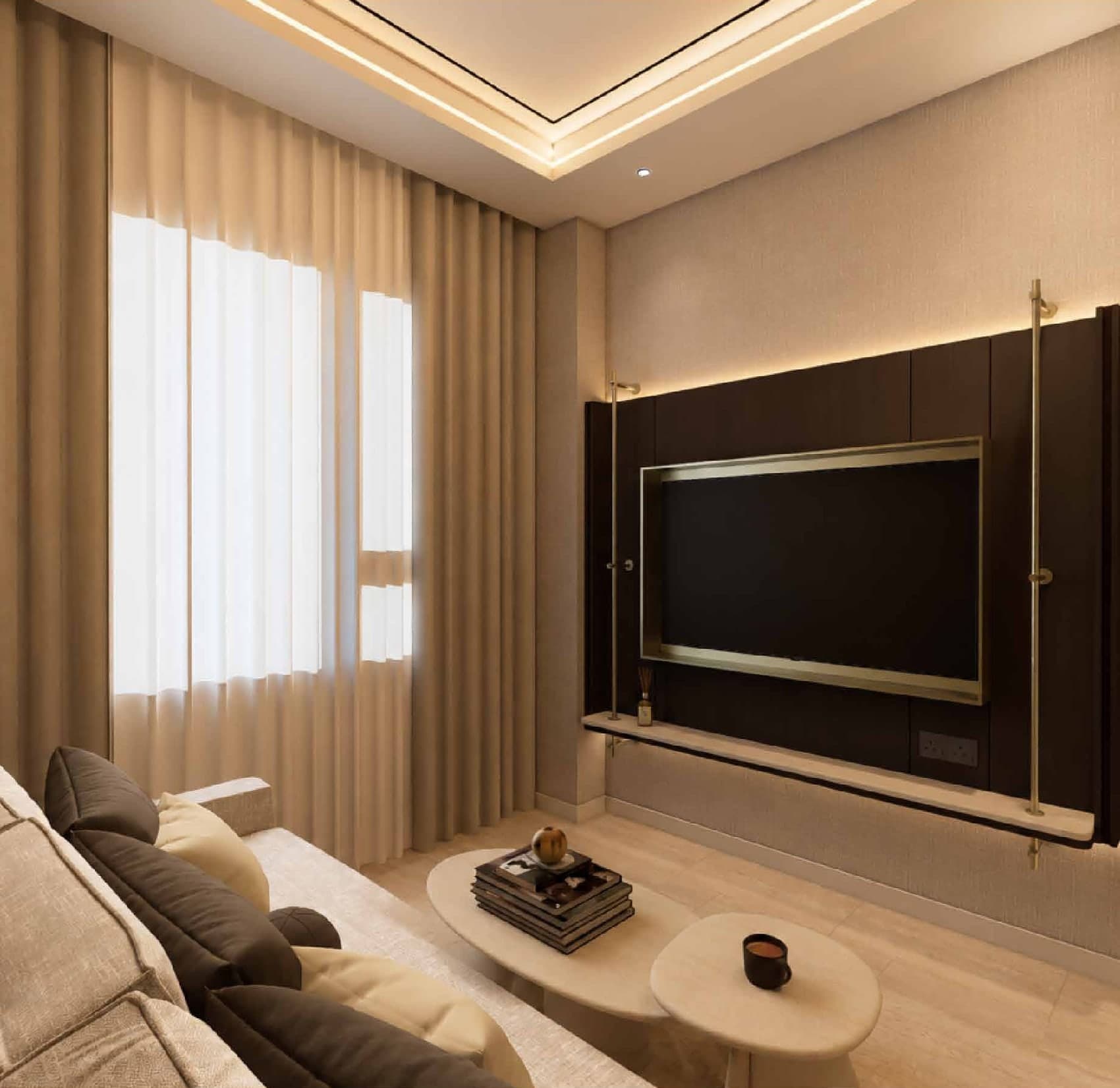 Type C — the living room, with the bedroom behind, MABA Suitez @ KL City Centre, artist's impression