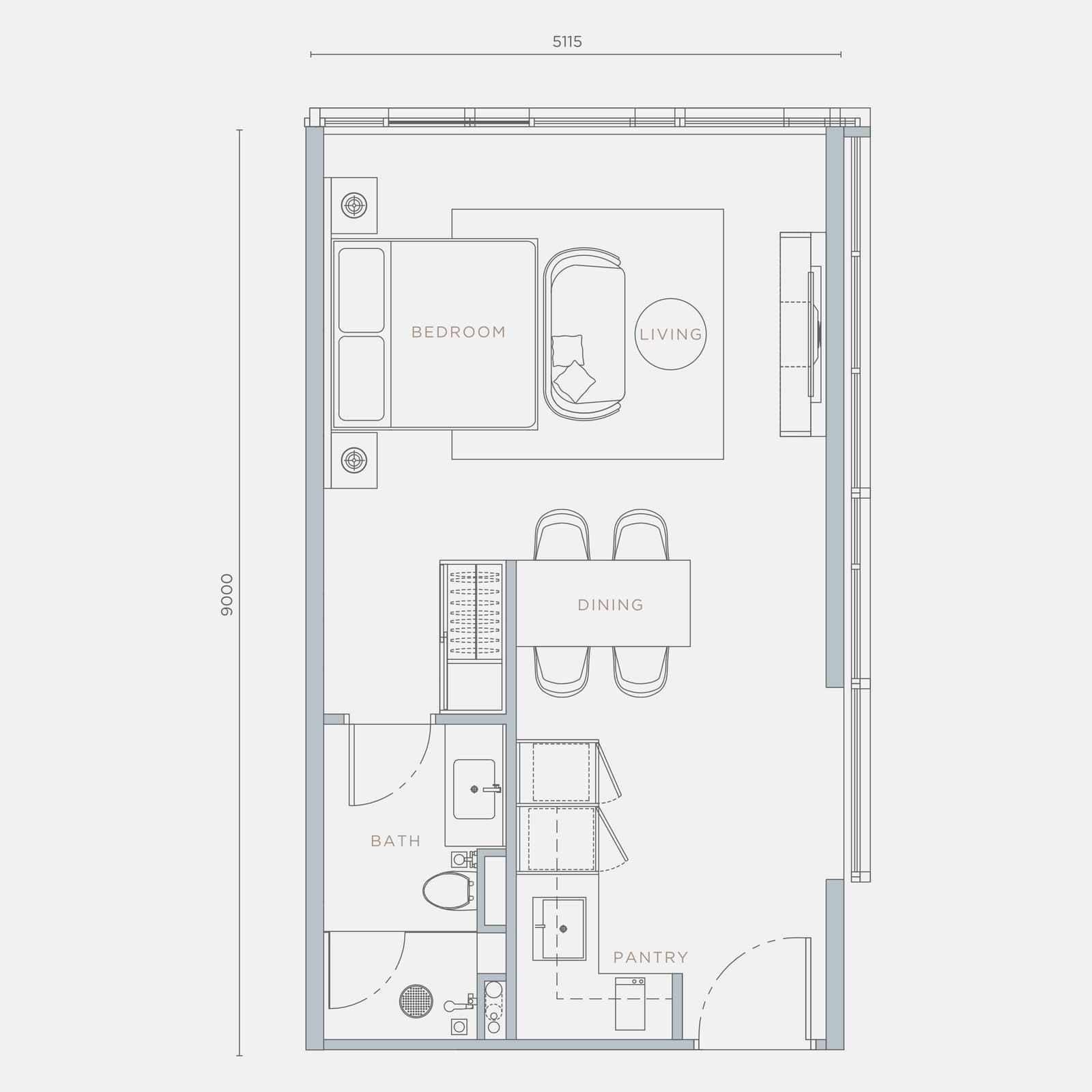 Orion Residence Type A3 Studio floor plan — 497 sq ft, Studio · 1 bathroom