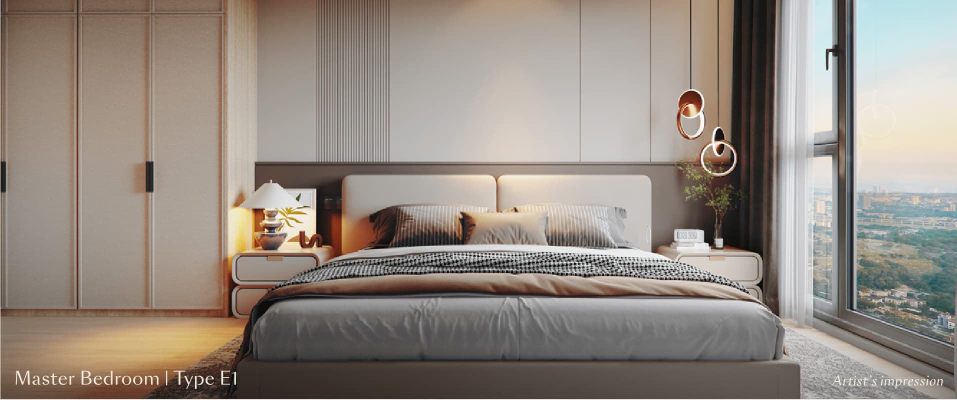 Parkside Residences — master bedroom, type e1, artist's impression
