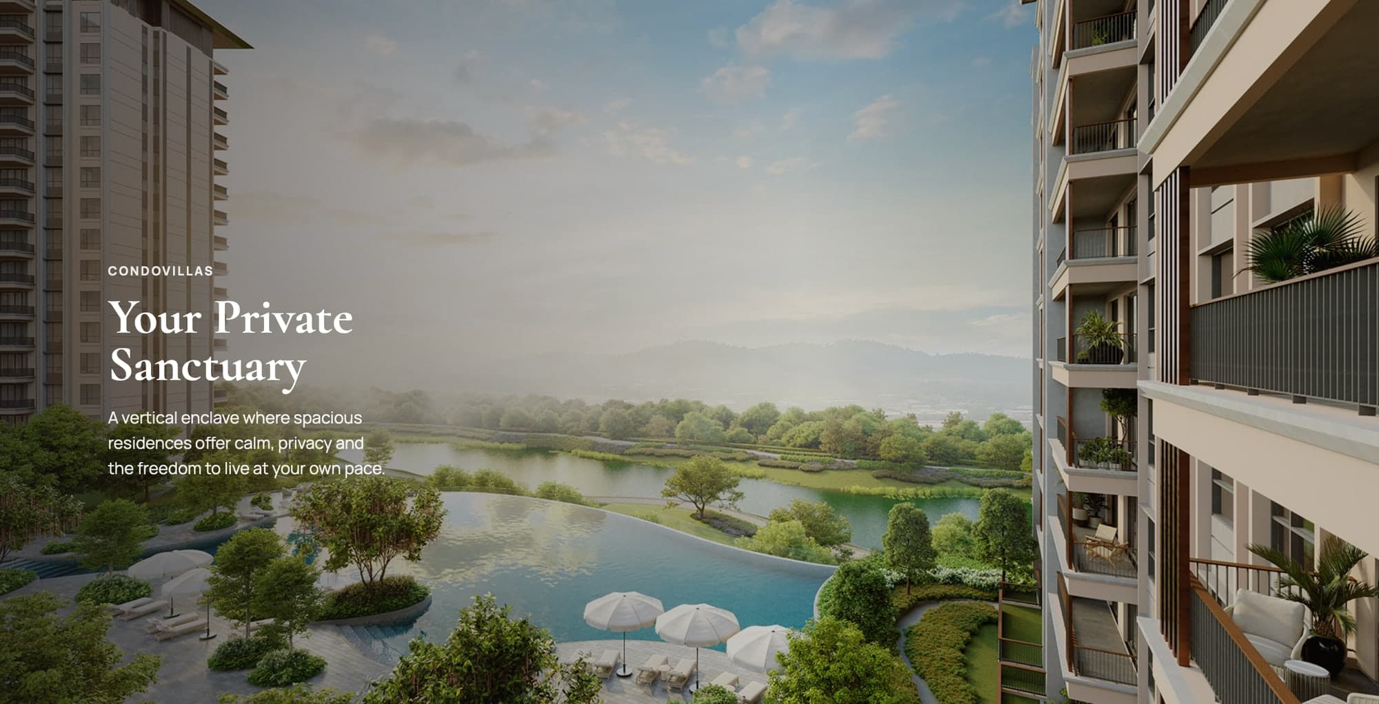 Condovillas — a vertical enclave overlooking the ponds