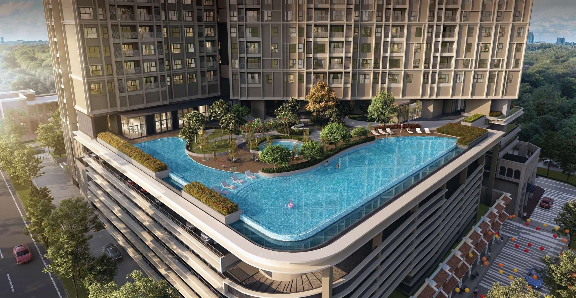 The Aldenz — pool deck and facade