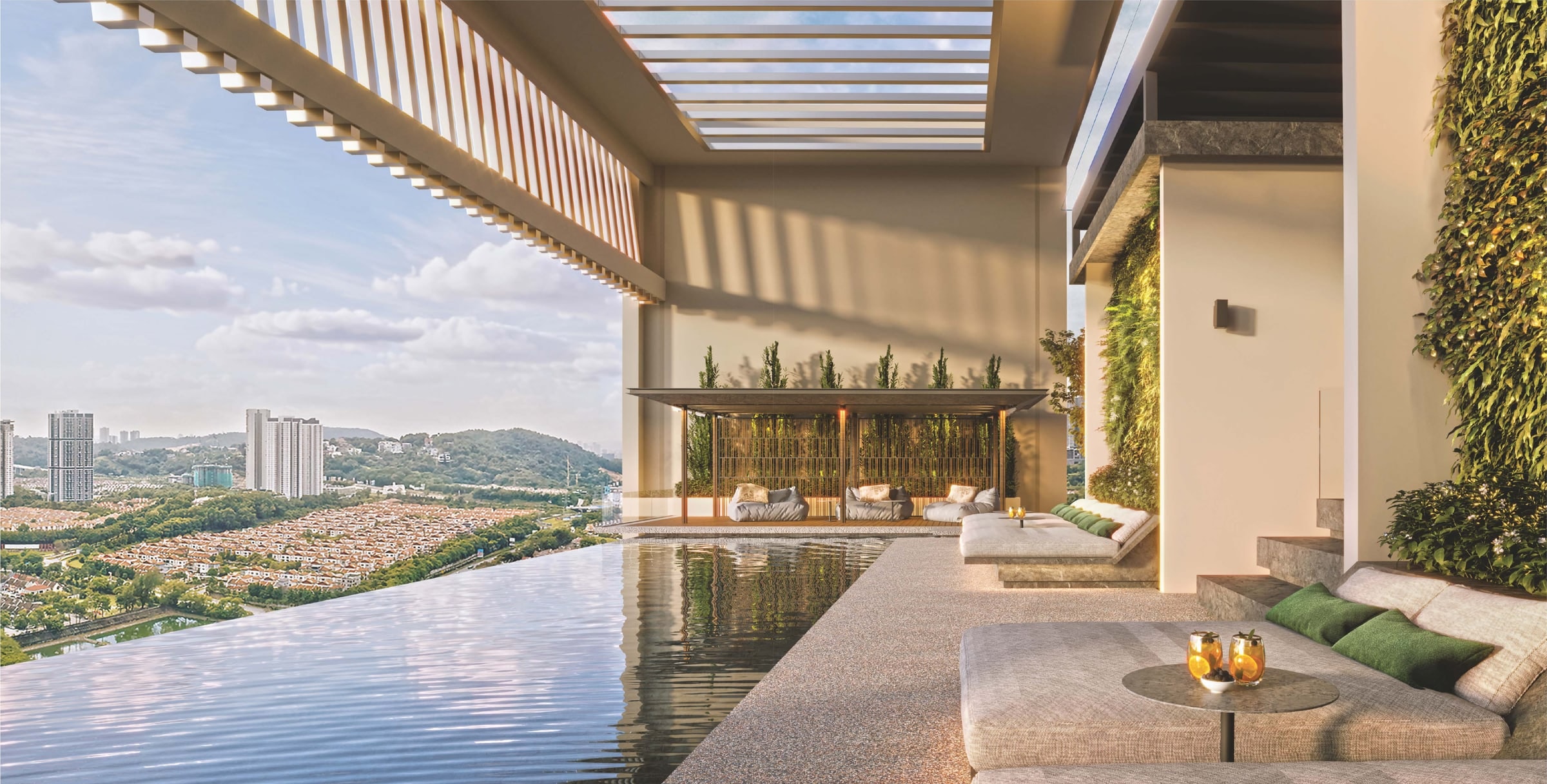 Amaya Residences — the infinity-edge sky pool looking out over Bandar Sri Damansara