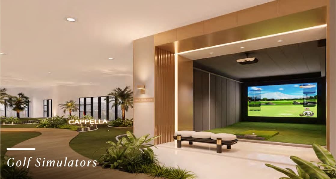 The golf simulators, beside the mini golf adventure, Cappella Embassy, artist's impression