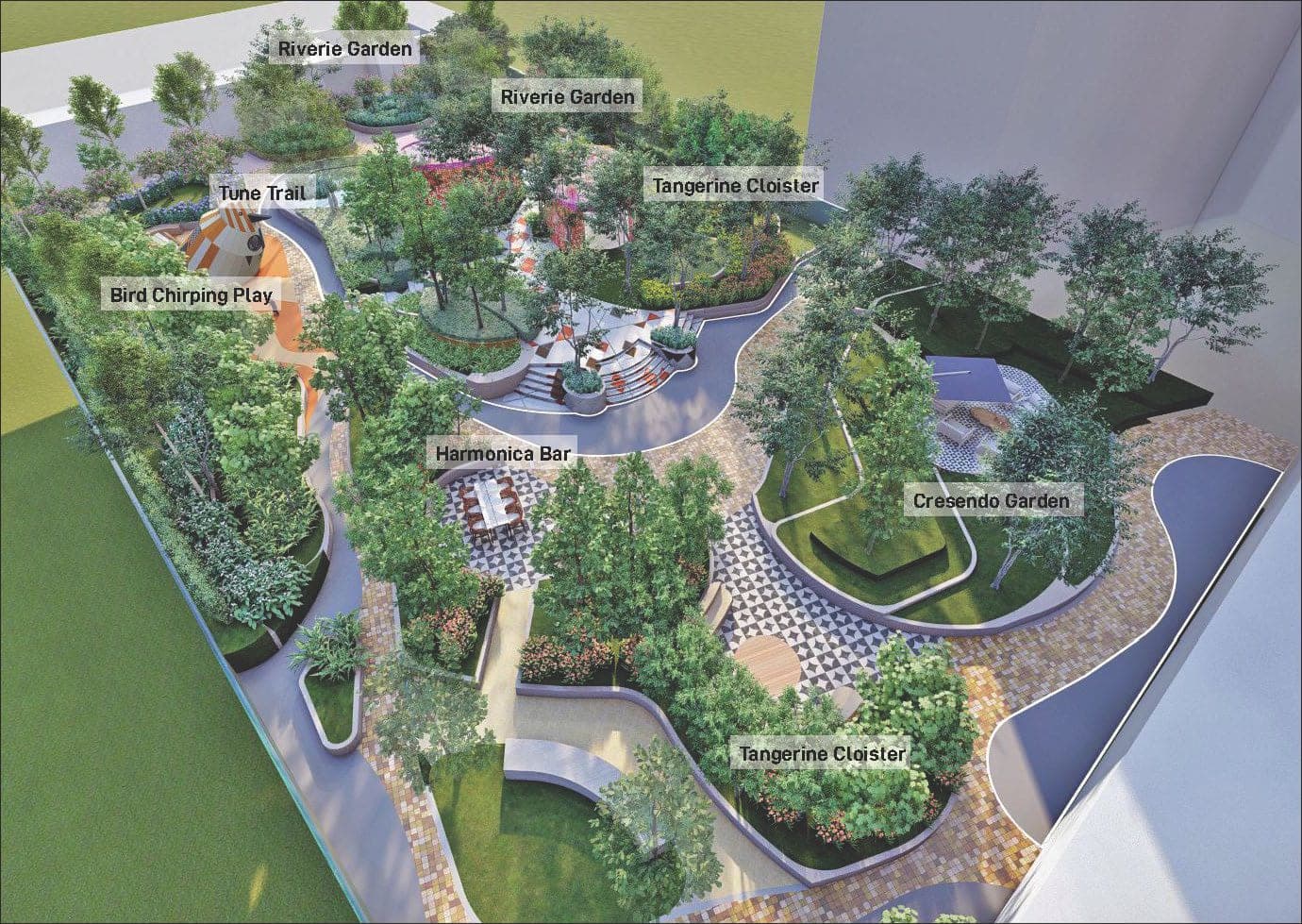 Orchestra Garden, the landscaped deck at Level 10