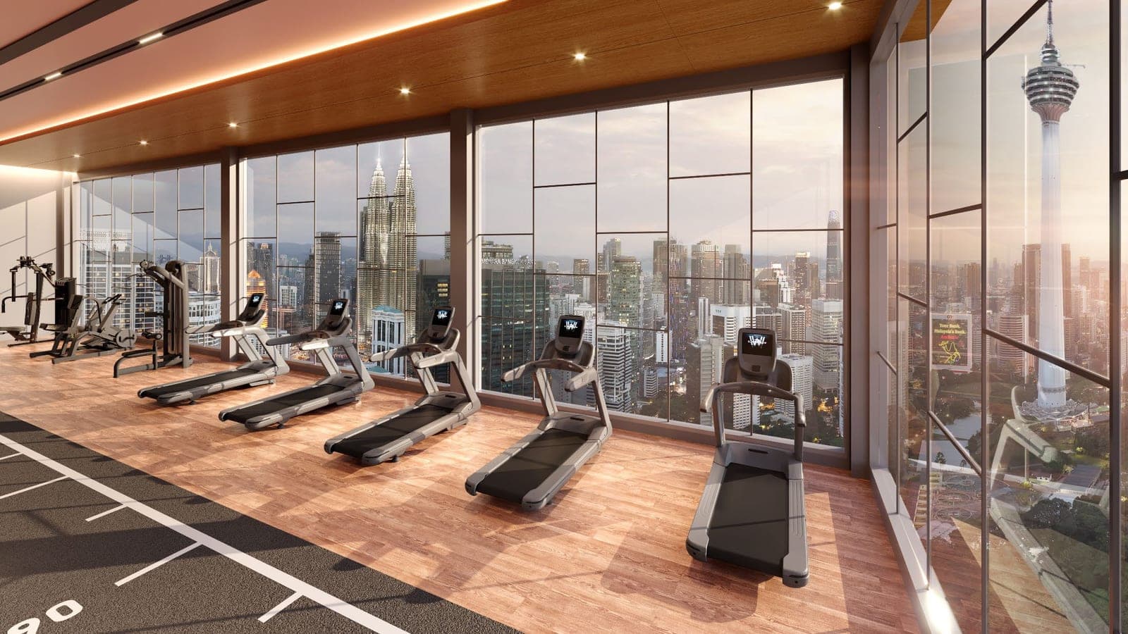 Sky Gymnasium, with the KL Tower in the window