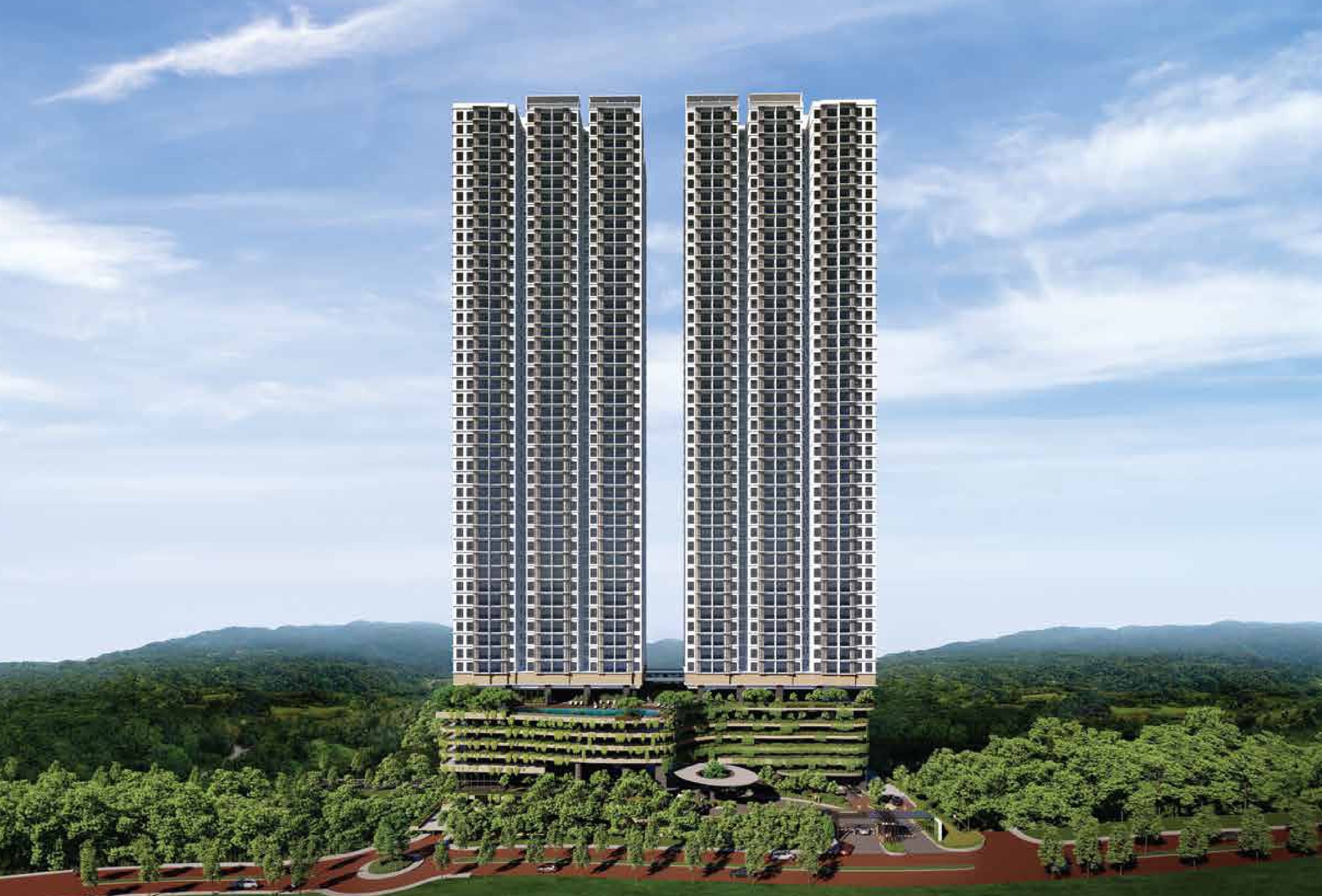 Laurel Residence — the two 42-storey towers above their planted podium in Bangsar South