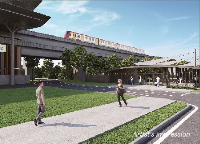 The walk to Kwasa Damansara MRT, 35 steps from the gateway