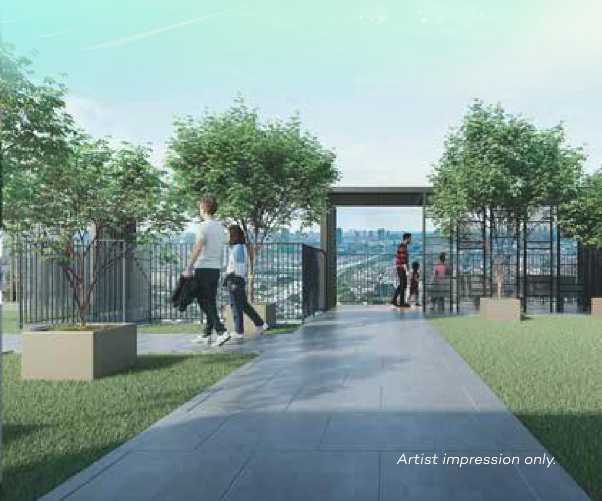 The viewing terrace on the podium, open to the skyline