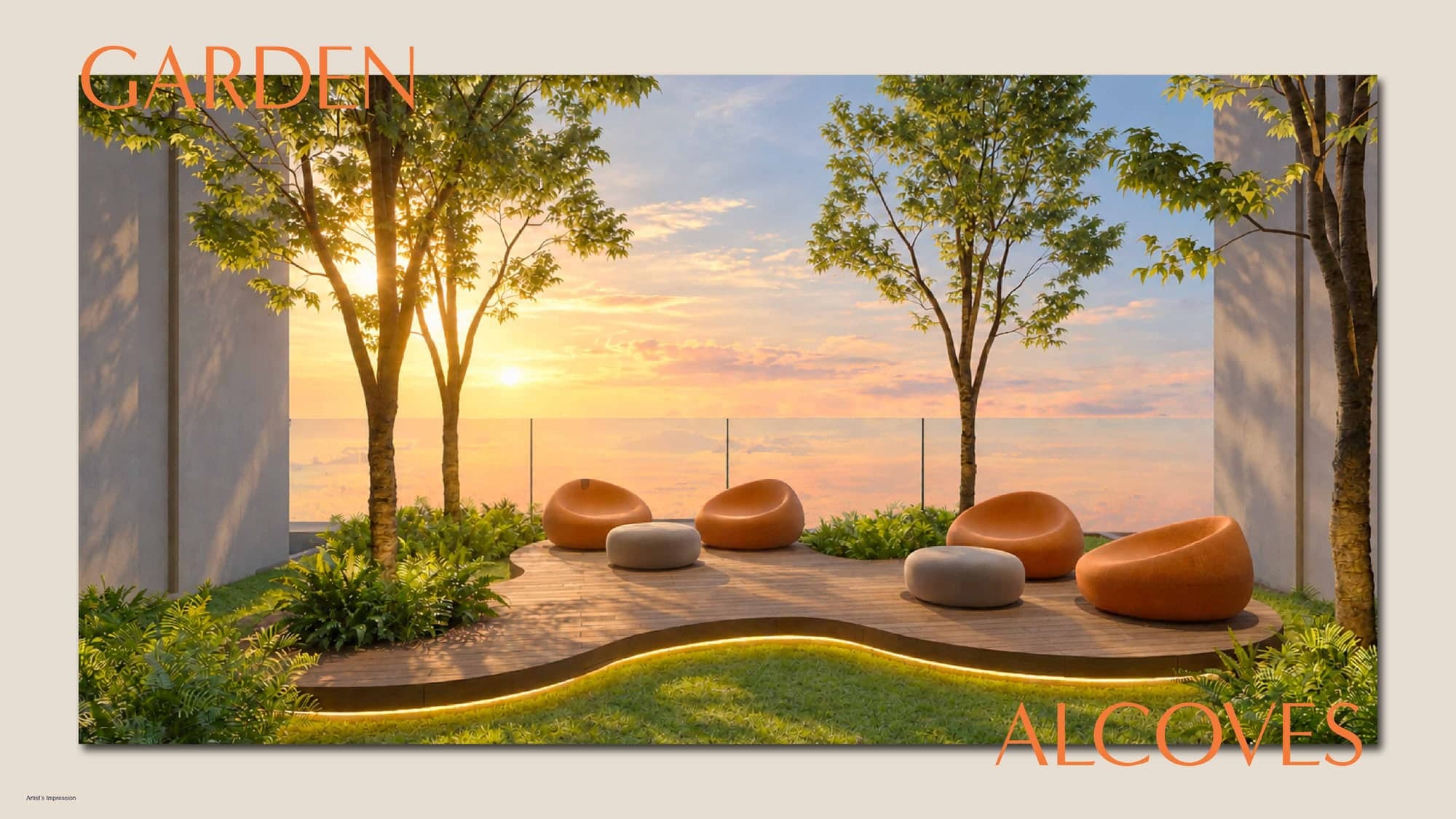 The garden alcoves at sunset, MABA Suitez @ KL City Centre, artist's impression