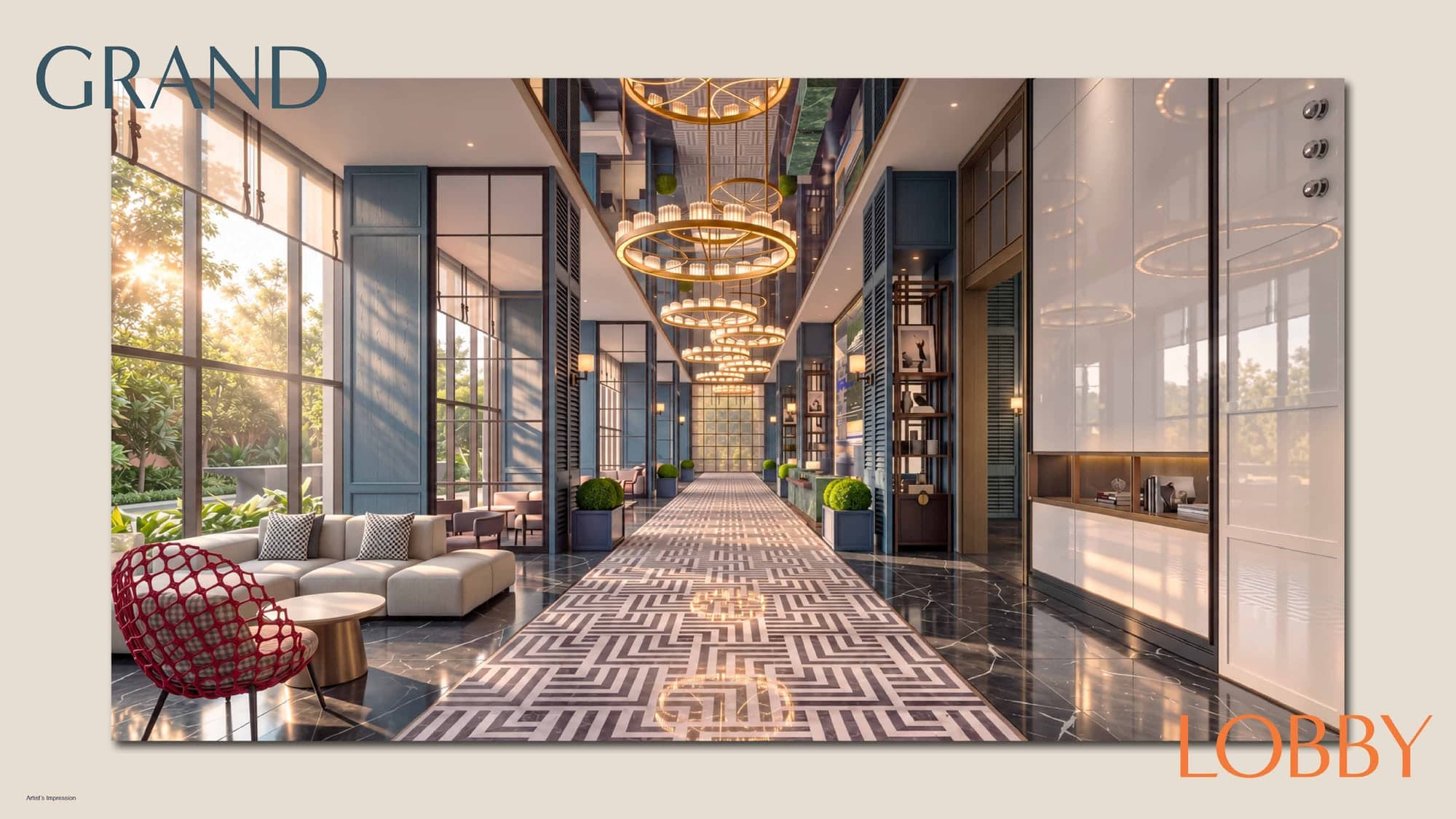 The lobby arcade, the length of the ground floor, MABA Suitez @ KL City Centre, artist's impression