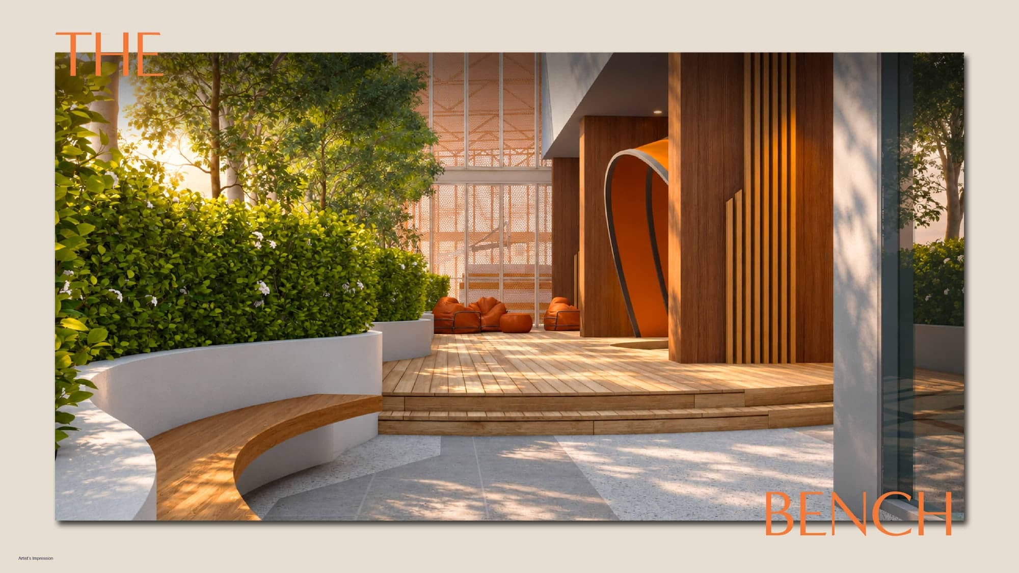 The Bench, the seating terrace off the court, MABA Suitez @ KL City Centre, artist's impression