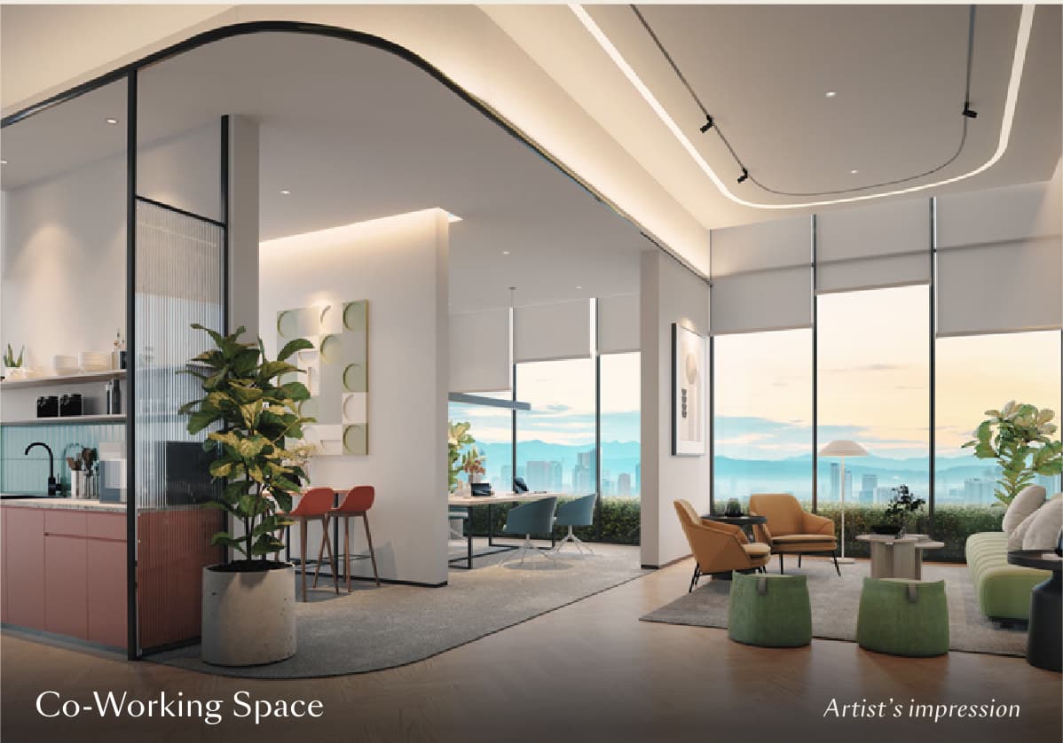 The co-working space on Level 43, with its own pantry