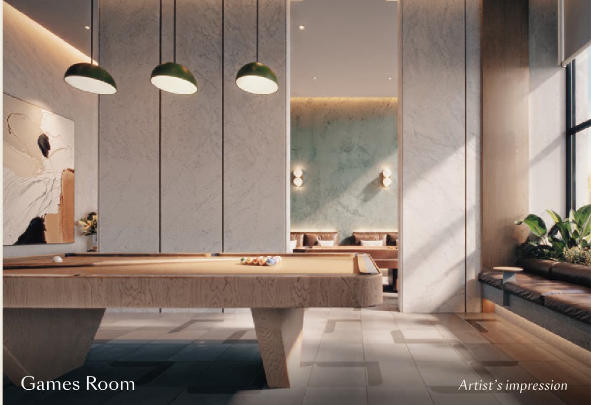 The games room, one of nine spaces on the Level 43 deck
