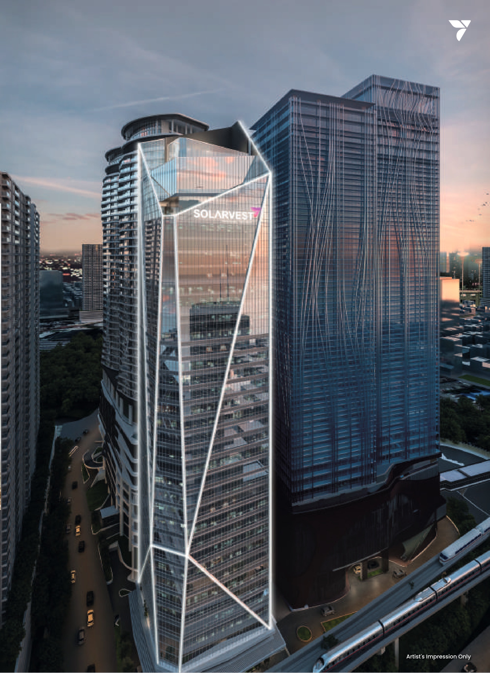 Solarvest Suites — the 34-storey tower above the LRT line in Bangsar South