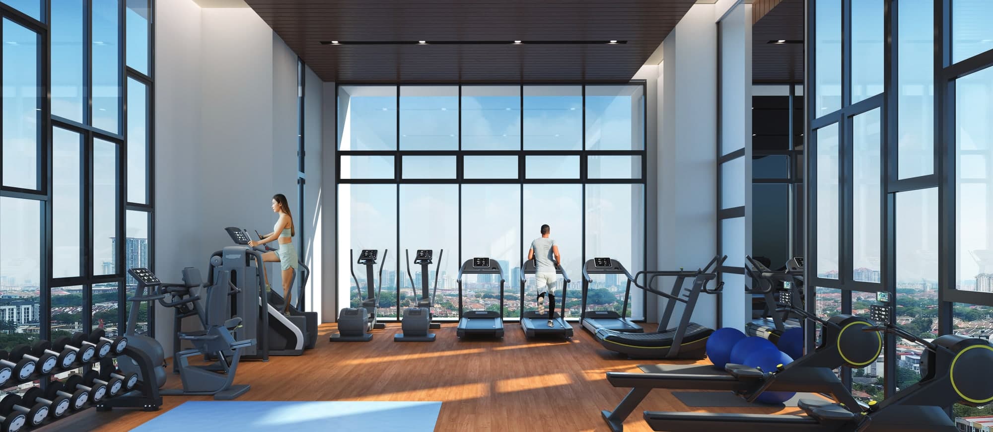The CrossFit gym, with its 270-degree view