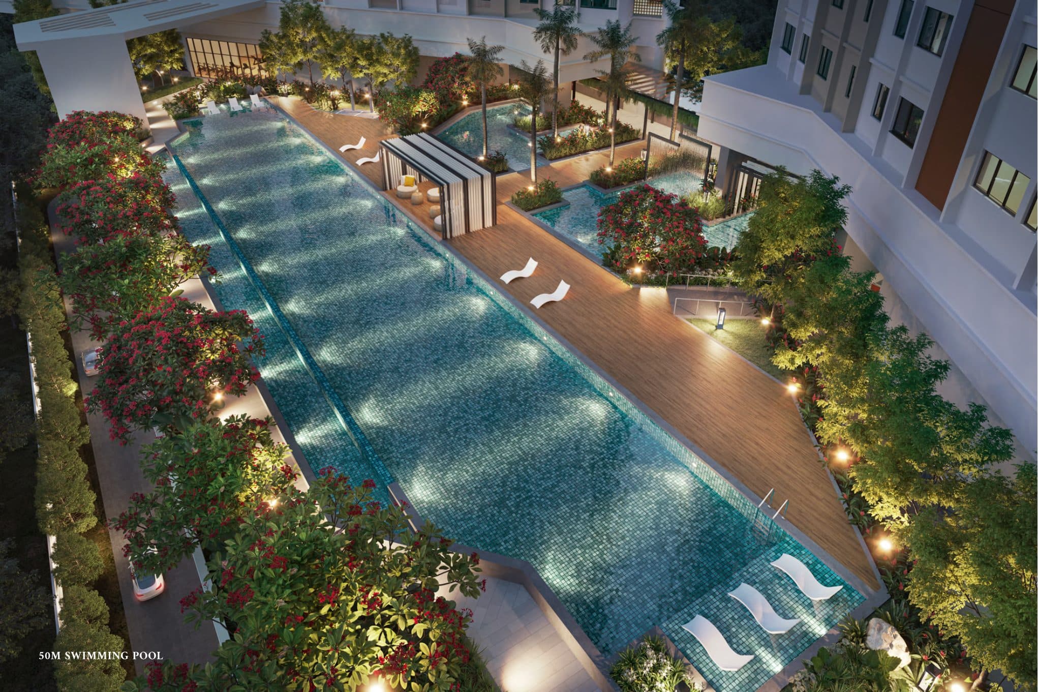 The 50-metre swimming pool on the Level 8 podium