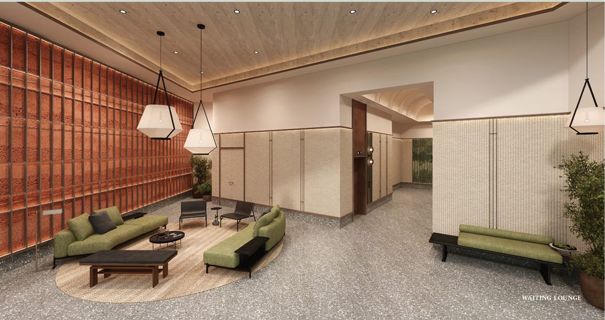 The waiting lounge off the lobby